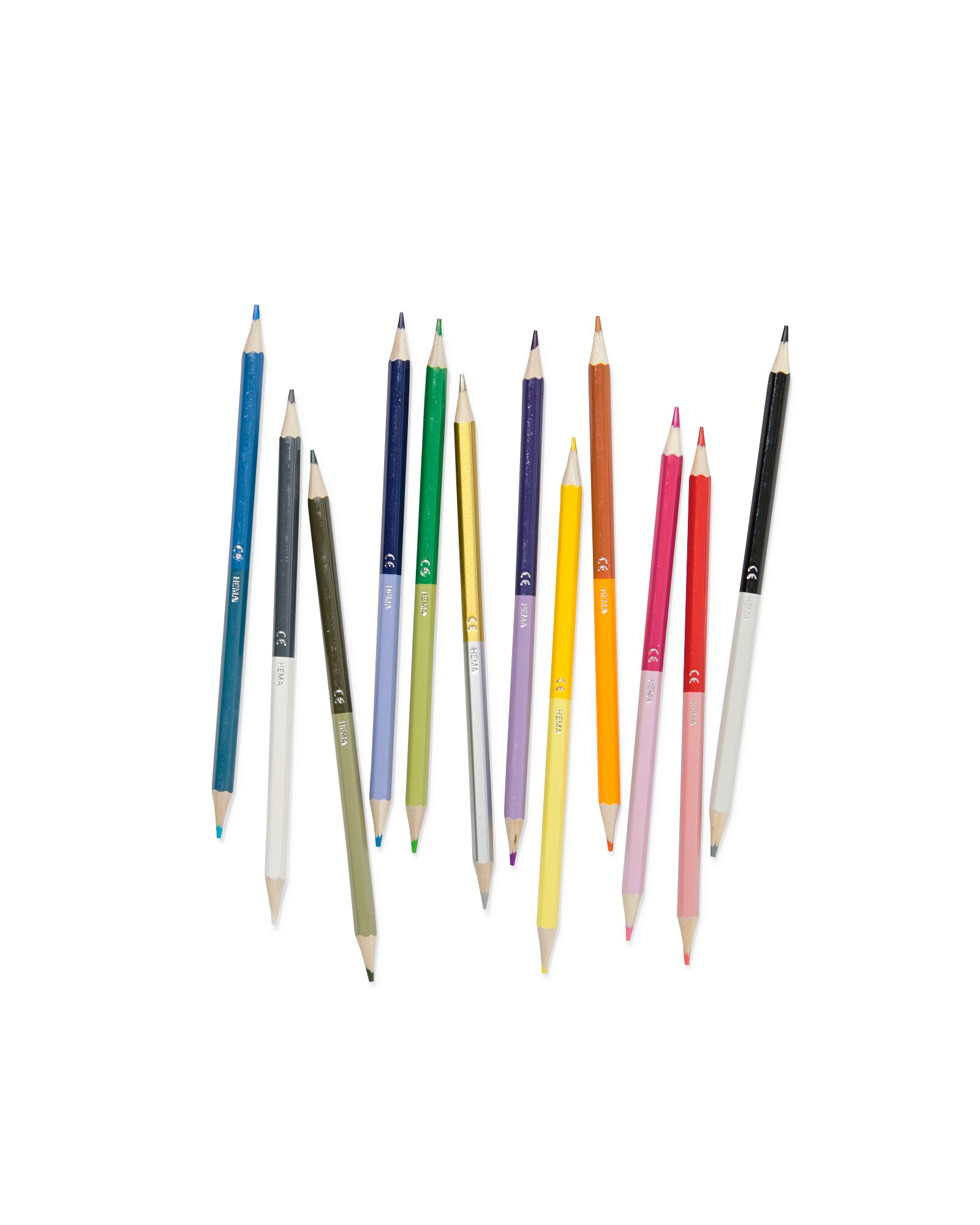crayons duo - lot de 12 - 15900209 - HEMA