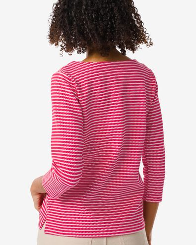 t-shirt femme Kacey avec structure rose foncé L - 36253761 - HEMA