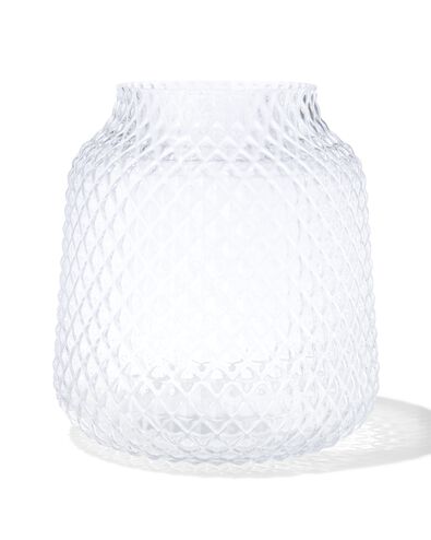 vase Ø18x21 verre carreaux - 13321121 - HEMA