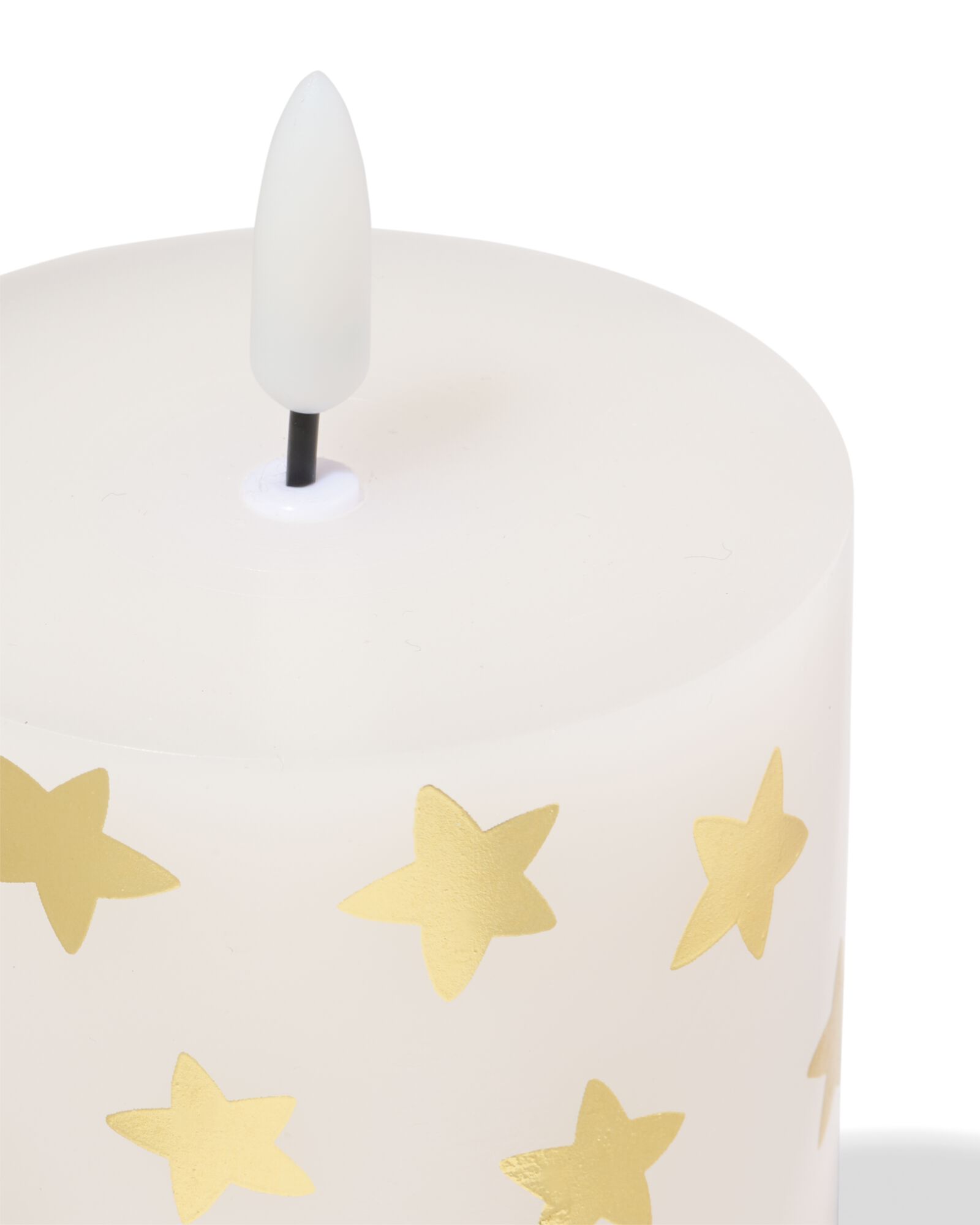 bougie rustique led 7,5x12x7,5 cm &eacute;toile blanc - 25500078 - HEMA