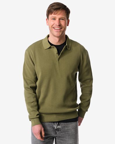 Herrenpullover Karel, Rippstrick mittelgr&uuml;n mittelgr&uuml;n - 2130030MIDGREEN - HEMA