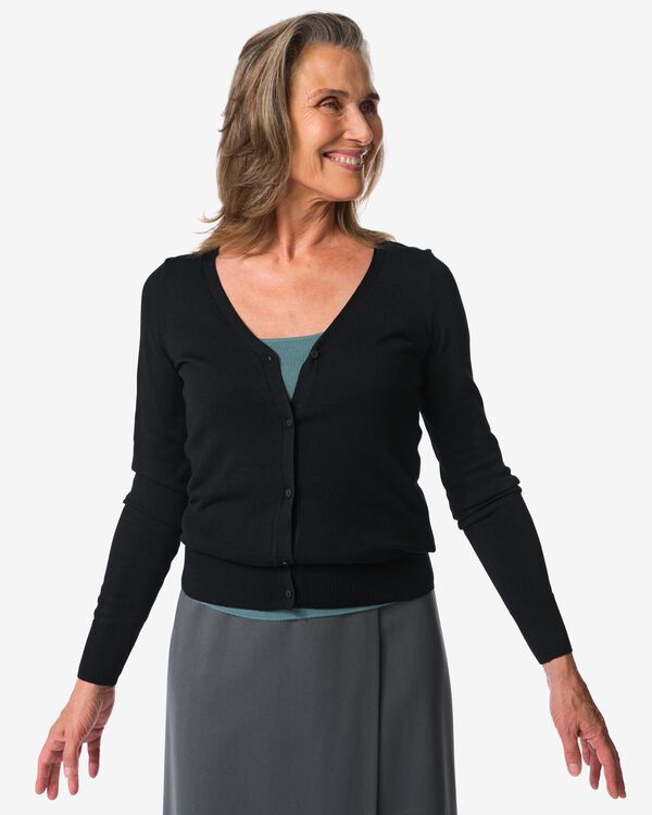 Damen-Cardigan schwarz schwarz - 1000023500 - HEMA