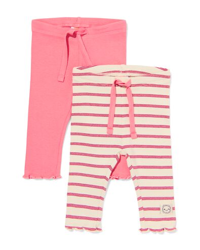 babylegging rib strepen - 2 stuks ecru ecru - 33076470ECRU - HEMA