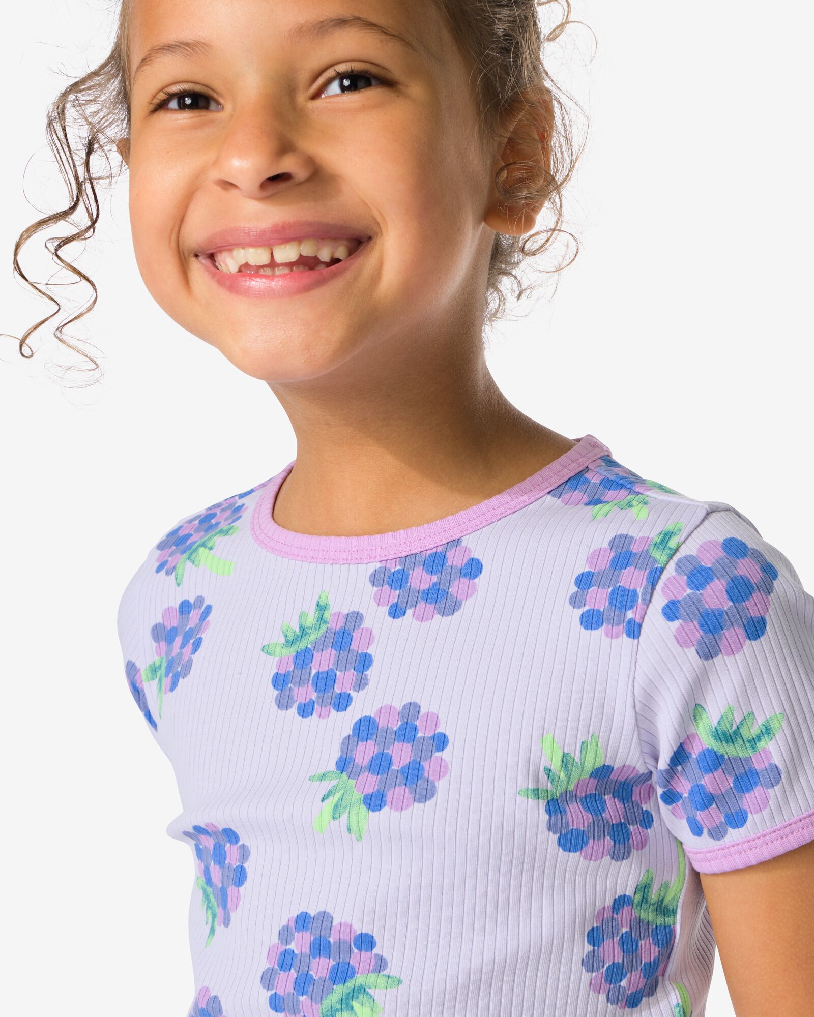 Kinder-T-Shirt, gerippt, Himbeere violett - 30816504PURPLE - HEMA