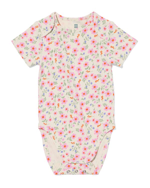 body b&eacute;b&eacute; &eacute;volutif bambou avec stretch fleurs rose rose - 33387340PINK - HEMA