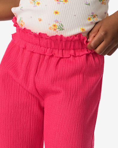 pantalon enfant tissu froissé rose rose - 30840709PINK - HEMA