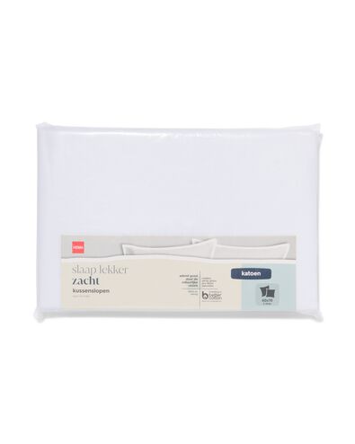 2 taies d&rsquo;oreiller coton doux 60x70 blanc - 5180036 - HEMA