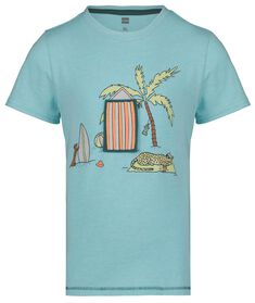 kinder t-shirt strand zeeblauw zeeblauw - 1000027888 - HEMA