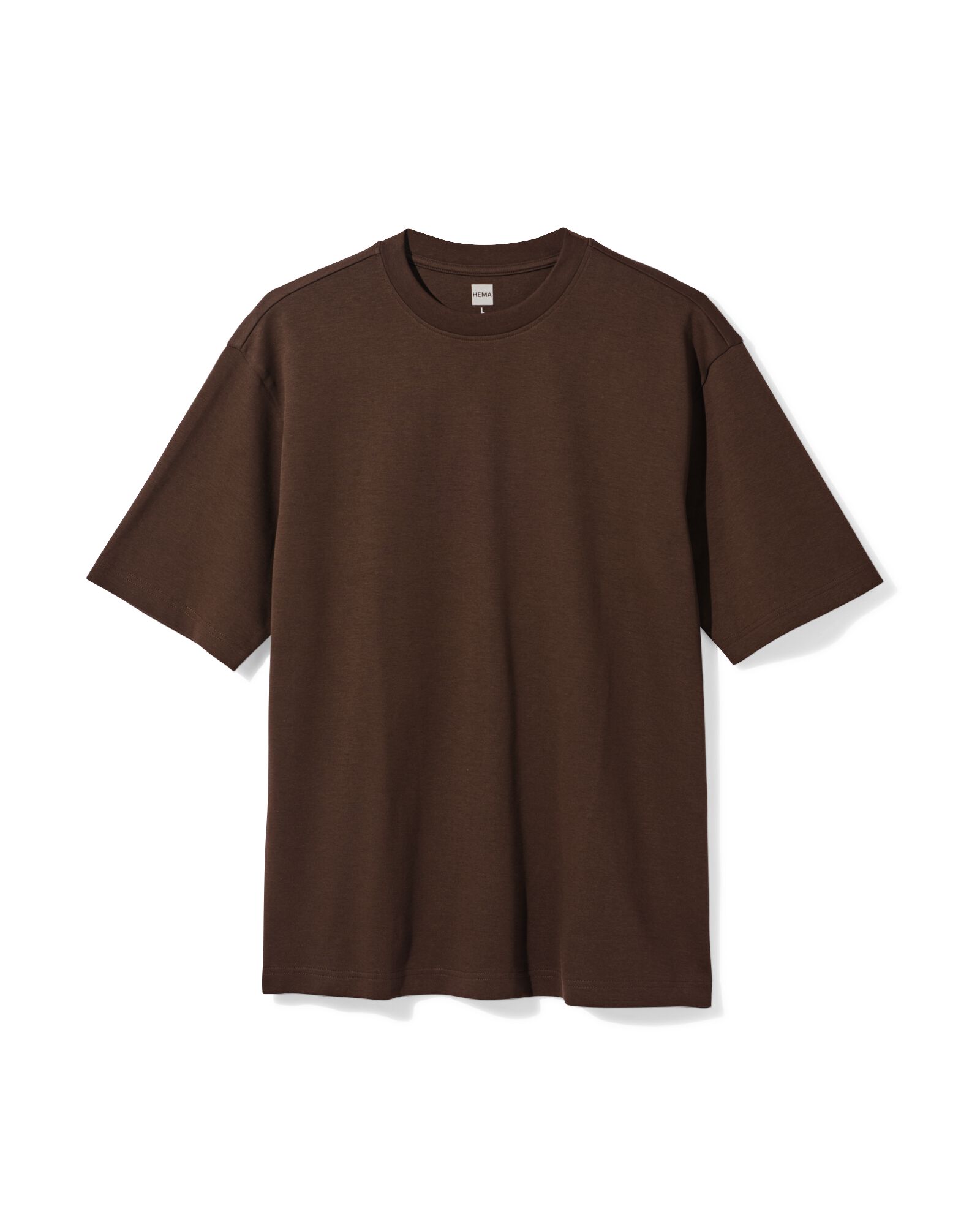heren T-shirt Job donkerbruin donkerbruin - 2179030DARKBROWN - HEMA