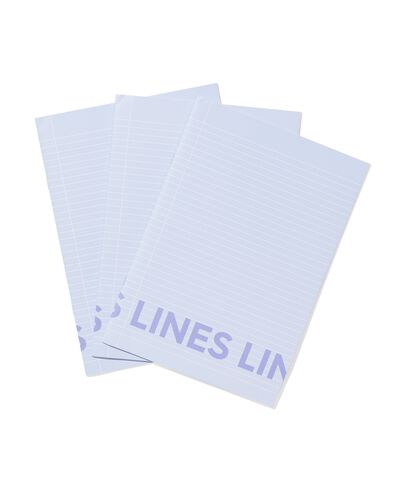 3er-Pack Hefte, DIN A4, liniert, blau - 14120225 - HEMA
