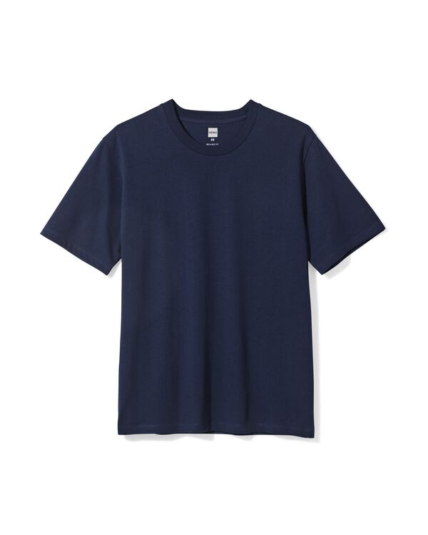 heren T-shirt Elias relaxed fit donkerblauw donkerblauw - 2129950DARKBLUE - HEMA