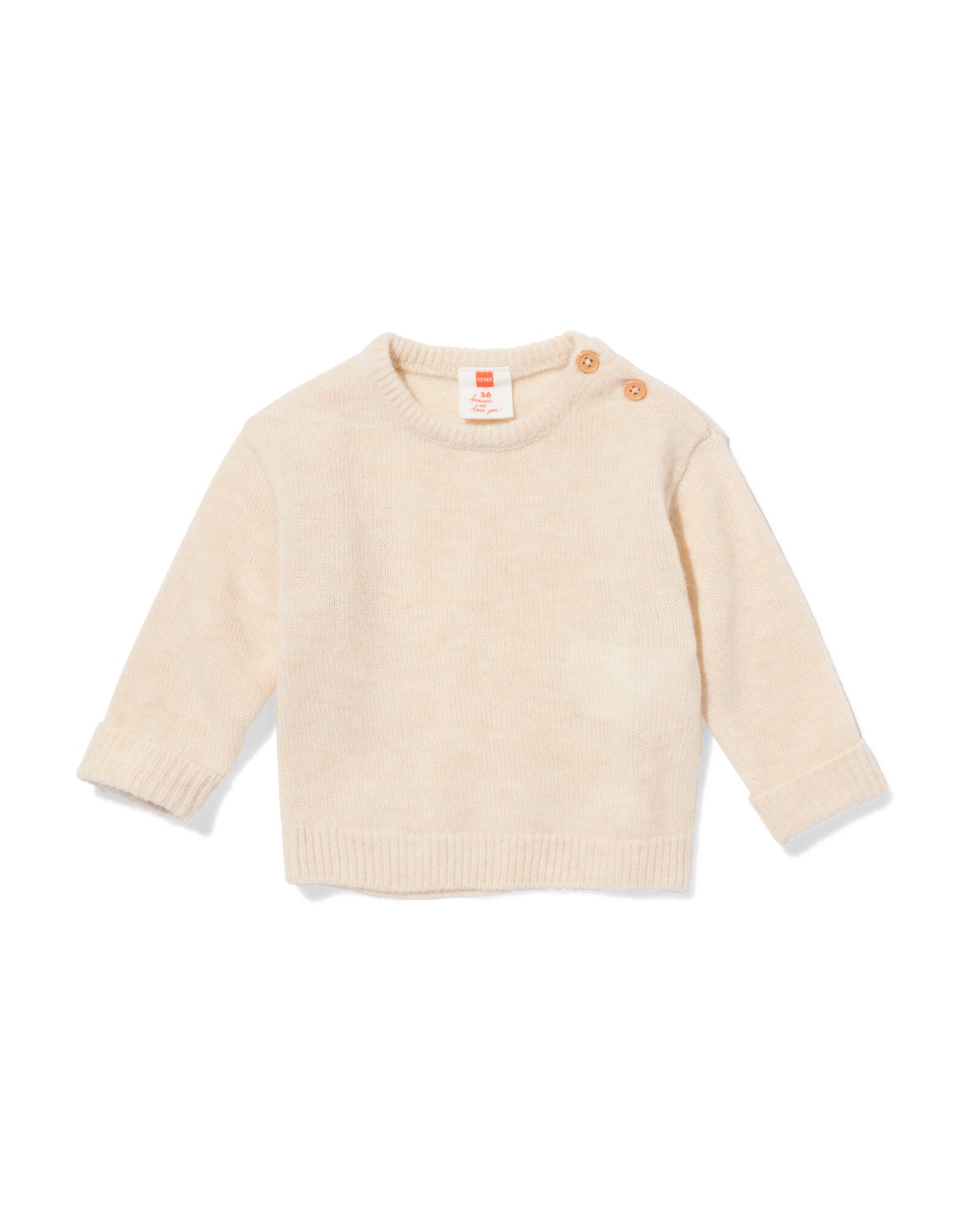 newborn trui merinowol ecru - 33437020ECRU - HEMA