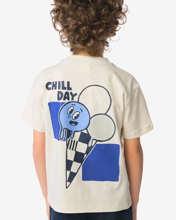 t-shirt enfant glaces &eacute;cru &eacute;cru - 30712903ECRU - HEMA
