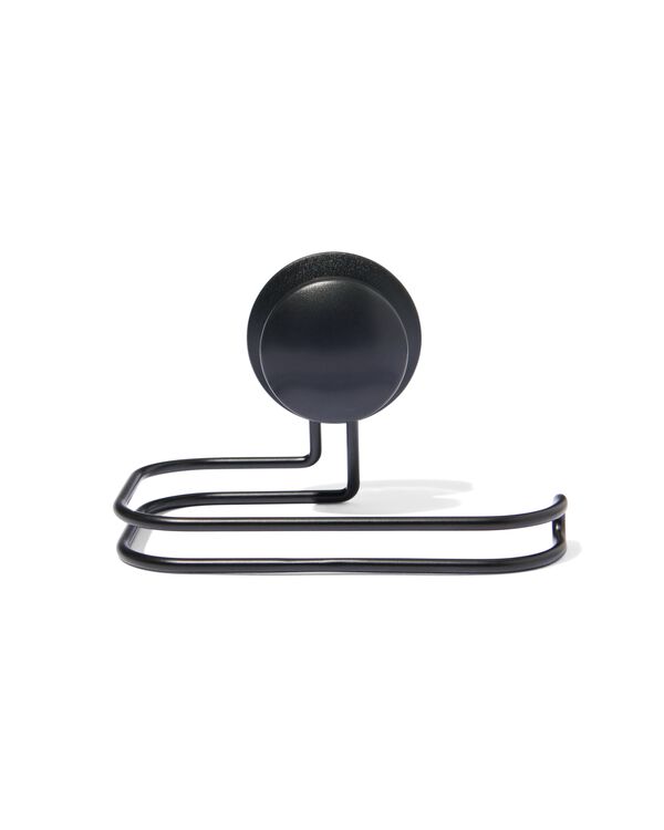 toiletrolhouder met zuignap zwart - 80330040 - HEMA