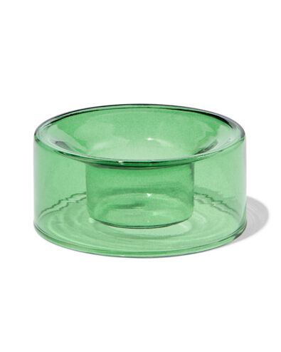 sfeerlichthouder Ø4x4 groen glas - 13323160 - HEMA