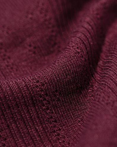 Damen-T-Shirt Colette, Ajourmuster bordeauxrot bordeauxrot - 36207530BURGUNDYRED - HEMA