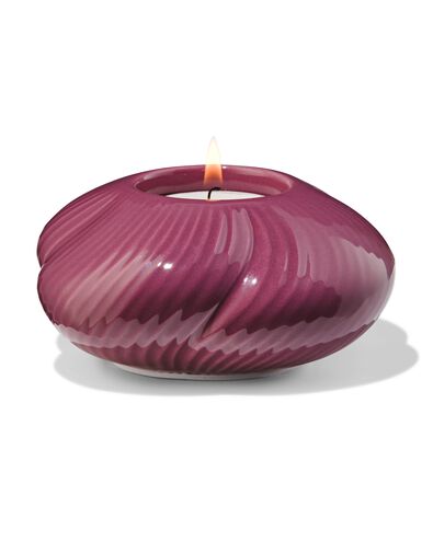 theelichthouder keramiek twist donkerpaars - 13325087 - HEMA