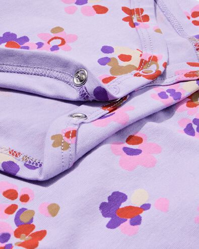 Strampler mit Stretchanteil, Blumen violett violett - 33300550PURPLE - HEMA