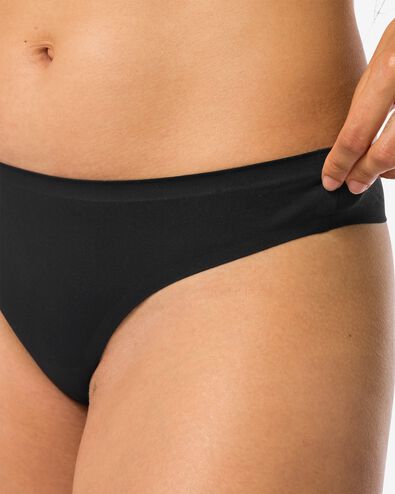 Damen-String Second Skin, Mikrofaser schwarz - 1000001841 - HEMA