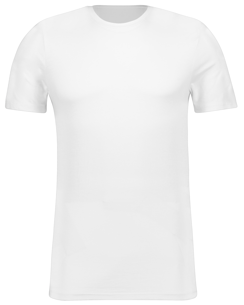 Herren-T-Shirt, Slim Fit, Rundhalsausschnitt, Bambus weiß S - 34272510 - HEMA