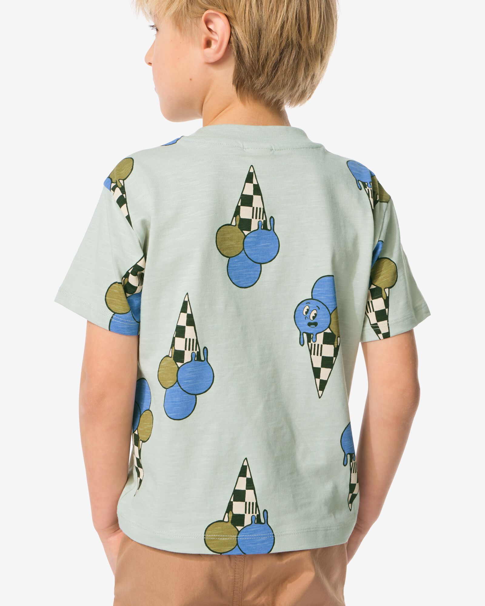 kinder T-shirt ijsjes lichtblauw lichtblauw - 30712905LIGHTBLUE - HEMA