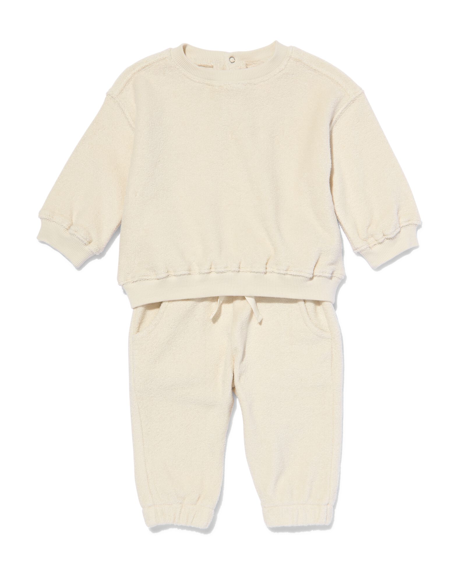 ensemble pull et pantalon en tissu &eacute;ponge pour b&eacute;b&eacute; &eacute;cru - 33056550ECRU - HEMA