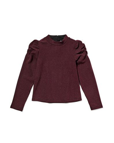 kindertop glitter bordeauxrood bordeauxrood - 30836806BURGUNDYRED - HEMA