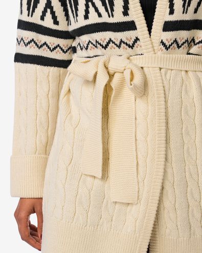 cardigan femme Oona graphique blanc cass&eacute; - 36205850OFFWHITE - HEMA