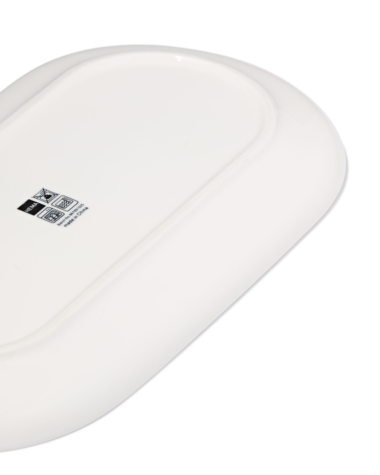 plat service 16 x 30 cm Knap new bone blanc - 9650321 - HEMA