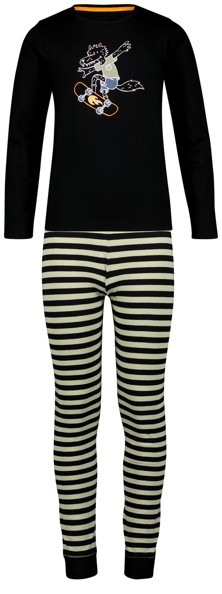 pyjama enfant loup noir 146/152 - 23080257 - HEMA