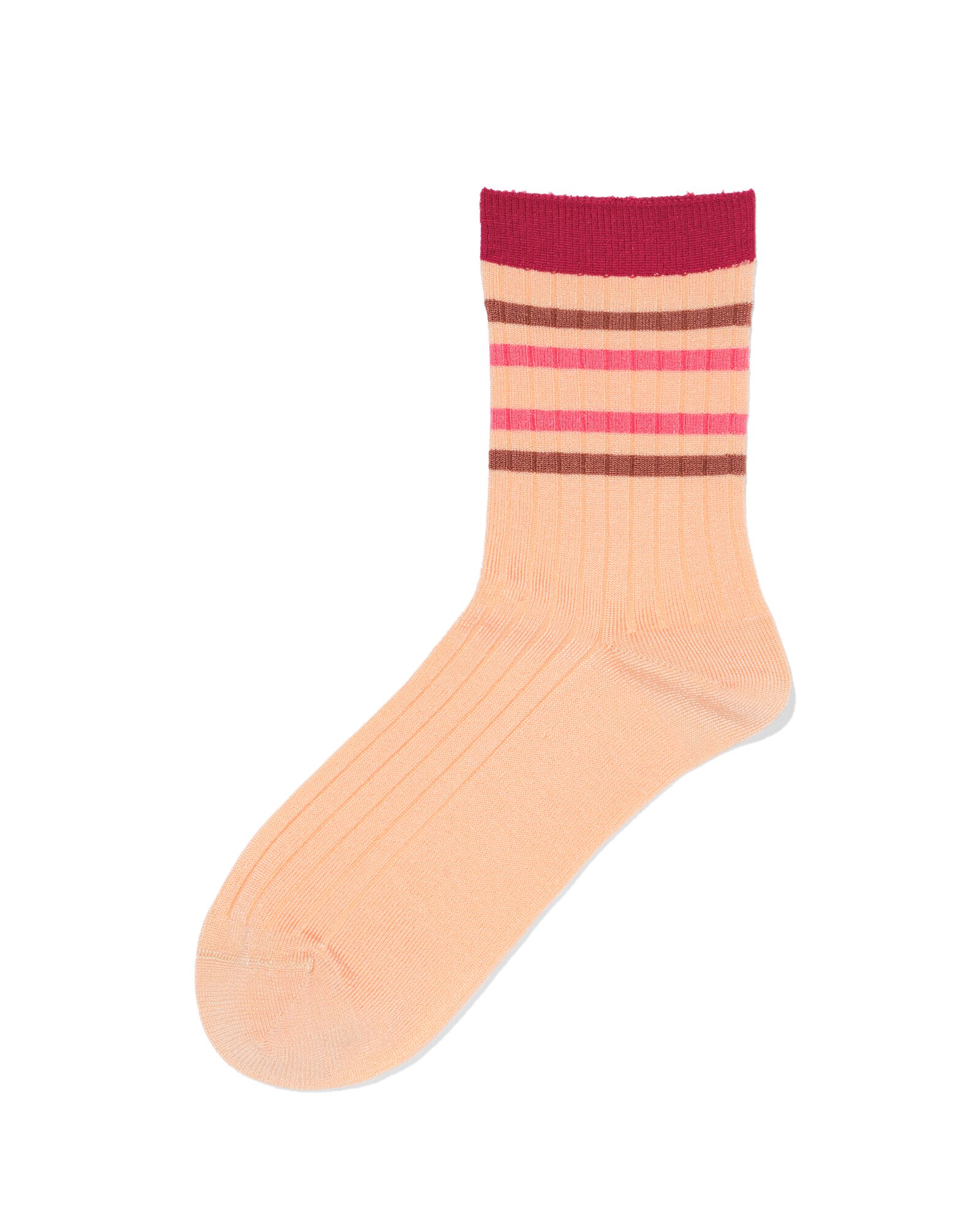 chaussettes femme c&ocirc;tel&eacute;es rayuress p&ecirc;che p&ecirc;che - 4280935PEACH - HEMA