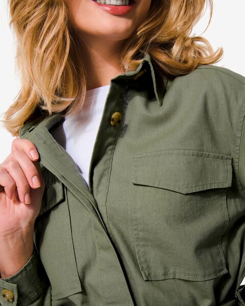 veste safari femme Gina avec lin vert vert - 1000029922 - HEMA