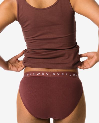 slip femme coton everyday bande ceintur&eacute;e marron fonc&eacute; marron fonc&eacute; - 19641614DARKBROWN - HEMA
