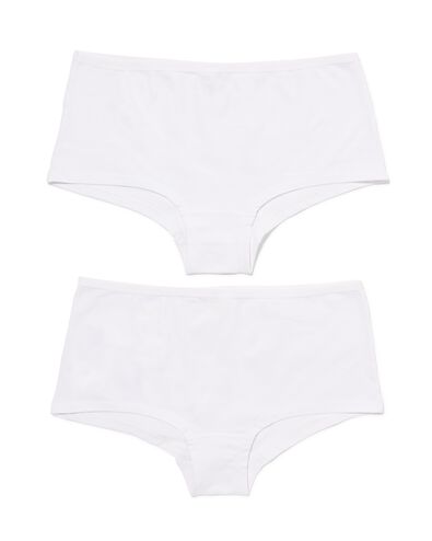 2 shorties femme coton stretch blanc XS - 19690915 - HEMA