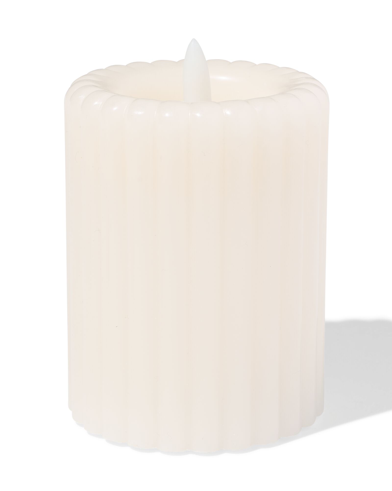 LED kaars 7.5x10cm rib ivoor - 13550089 - HEMA