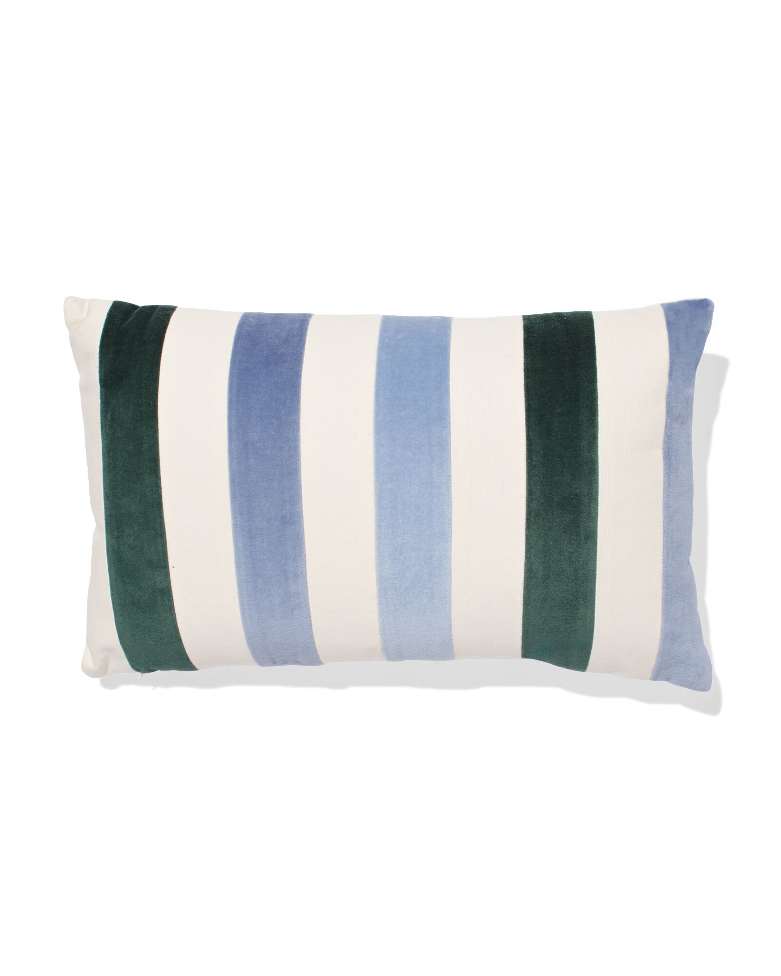housse de coussin 50x30cm velours rayures bleue - 7325154 - HEMA