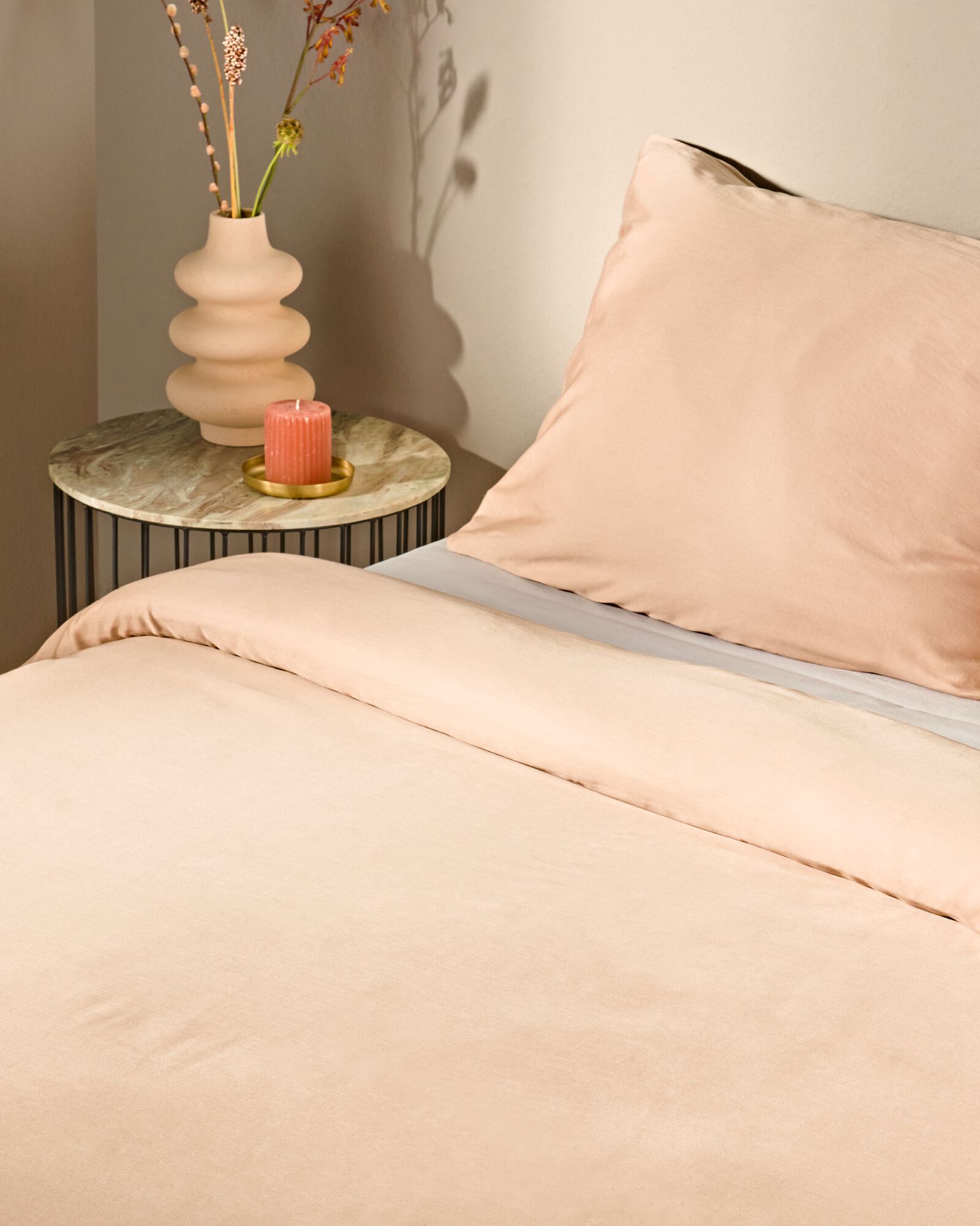 housse de couette 140x200/220 cm bleu taupe - 5790152 - HEMA