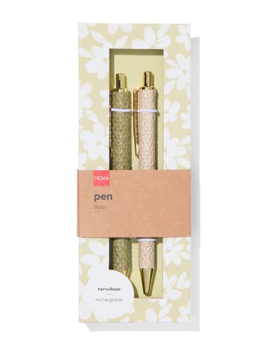 2er-Pack Kugelschreiber, geflochten, Geschenkverpackung - 14470081 - HEMA