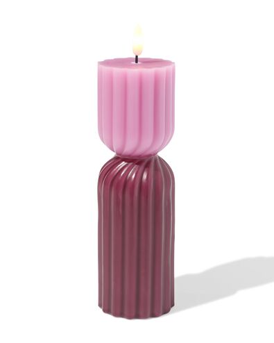 LED-Formkerze, ⌀ 6,2 x 23 cm, Diabolo, Rosa - 13550134 - HEMA