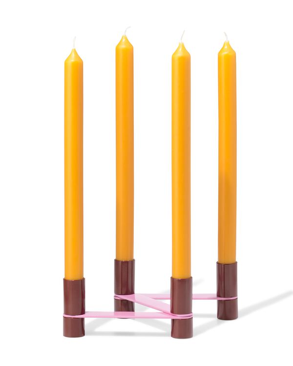 bougeoir 15x7 cm m&eacute;tal zigzag bordeaux - 13325084 - HEMA