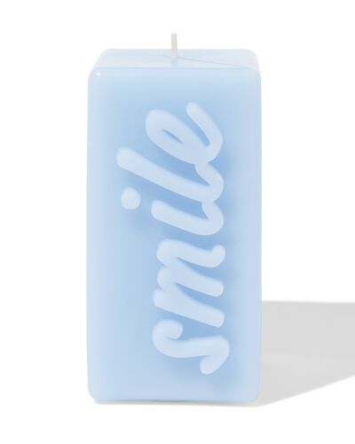 bougie 12,5 cm "smile" bleu clair - 61100295 - HEMA