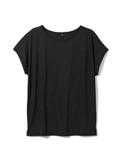 dames t-shirt Amelie met bamboe zwart L - 36355173 - HEMA