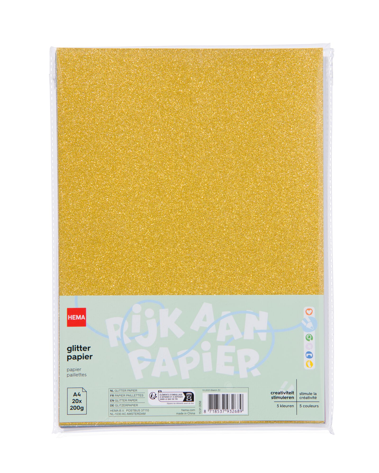 20&nbsp;feuilles de papier scintillant A4 - 15910058 - HEMA