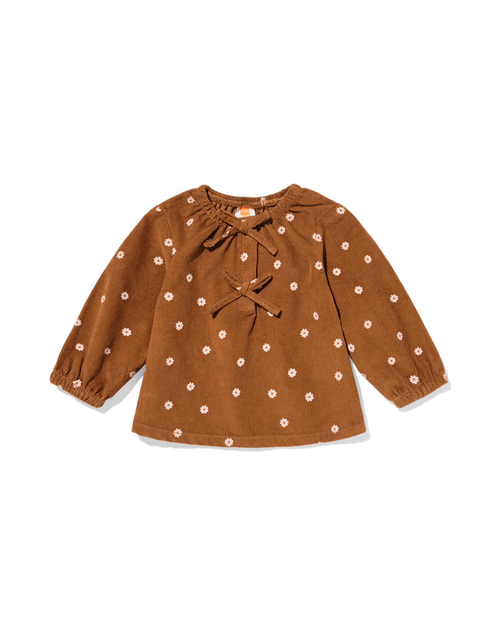 blouse b&eacute;b&eacute; en velours c&ocirc;tel&eacute; fleurs marron - 33049570BROWN - HEMA