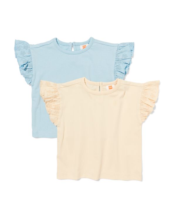 baby T-shirts jersey - 2 stuks blauw blauw - 33080670BLUE - HEMA