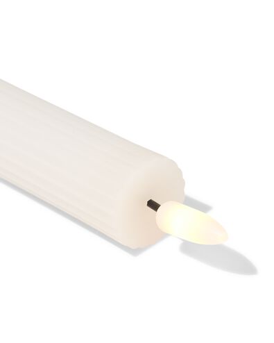 LED-Haushaltskerze, &Oslash; 2,3 &times; 20 cm, mit Rippenstruktur, Elfenbein - 13550126 - HEMA