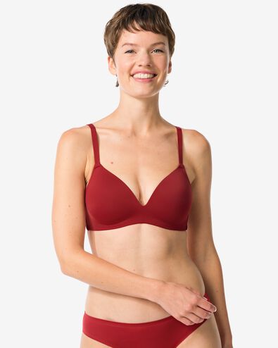soutien-gorge pr&eacute;form&eacute; sans armatures rouge fonc&eacute; - 21800916DARKRED - HEMA
