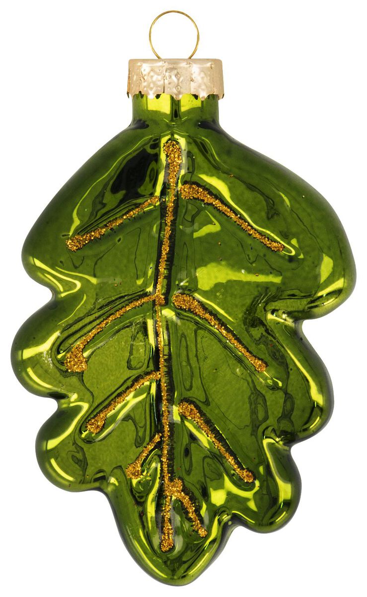 boule de noël 9 cm vert feuille - 25103811 - HEMA