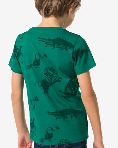 2 t-shirts enfant animaux vert 134/140 - 30782281 - HEMA