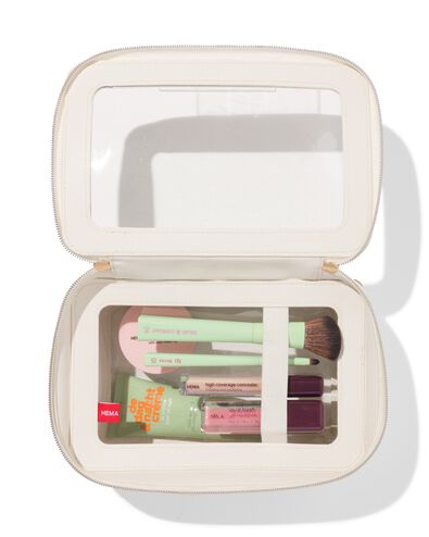 trousse de toilette 23x15x9cm double couche transparente - 11890748 - HEMA